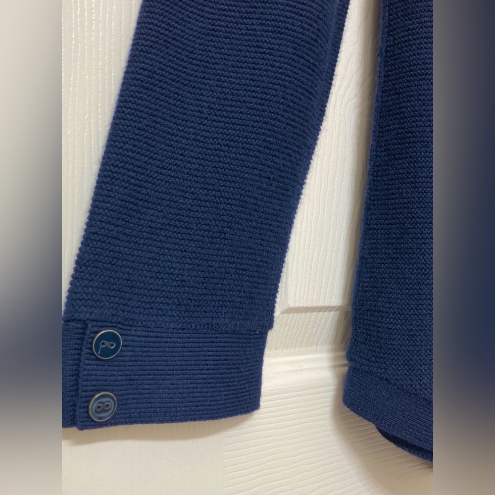 Talbots Women’s Navy Blue Scoop Neck Cotton Blend Knit Sweater Tunic XL Coastal - Picture 5 of 9